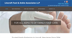 Desktop Screenshot of lincroftfootandankle.com